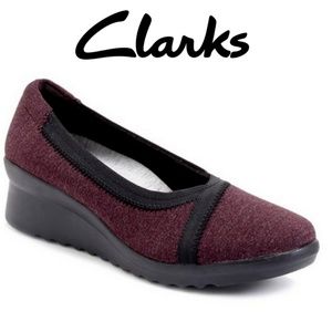 Clarks Elastic Trim Comfort Wedges Slip On Shoes